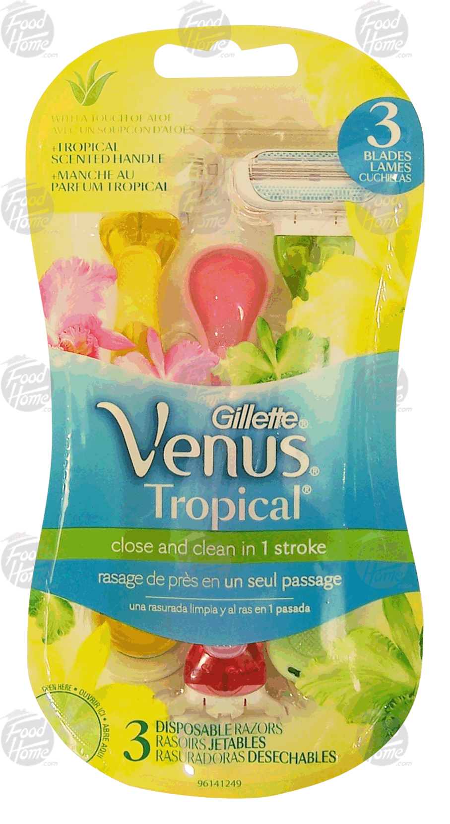 Gillette Venus disposable razors with a touch of aloe, 3 blades, tropical scented razors Full-Size Picture